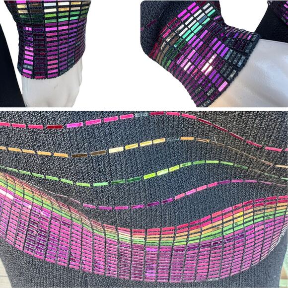 Vintage St. John Santana Knit 2pc Paillette Jacket & Pant Set Size 4 - Picture 4 of 15